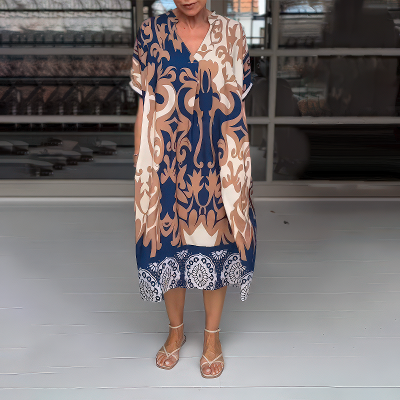 Midikleid mit Abstraktem Print – Kühner Stil mit Mühelosem Komfort