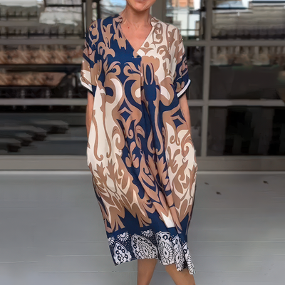 Midikleid mit Abstraktem Print – Kühner Stil mit Mühelosem Komfort