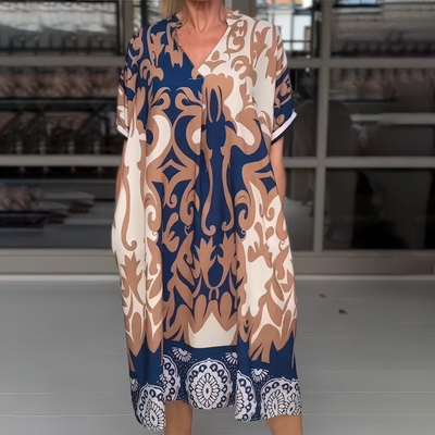 Midikleid mit Abstraktem Print – Kühner Stil mit Mühelosem Komfort