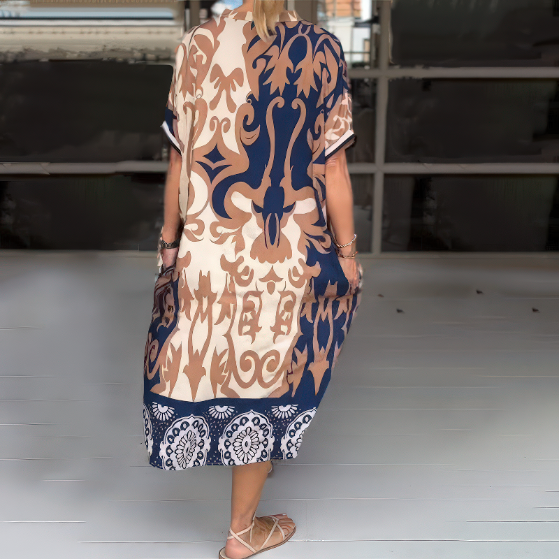 Midikleid mit Abstraktem Print – Kühner Stil mit Mühelosem Komfort